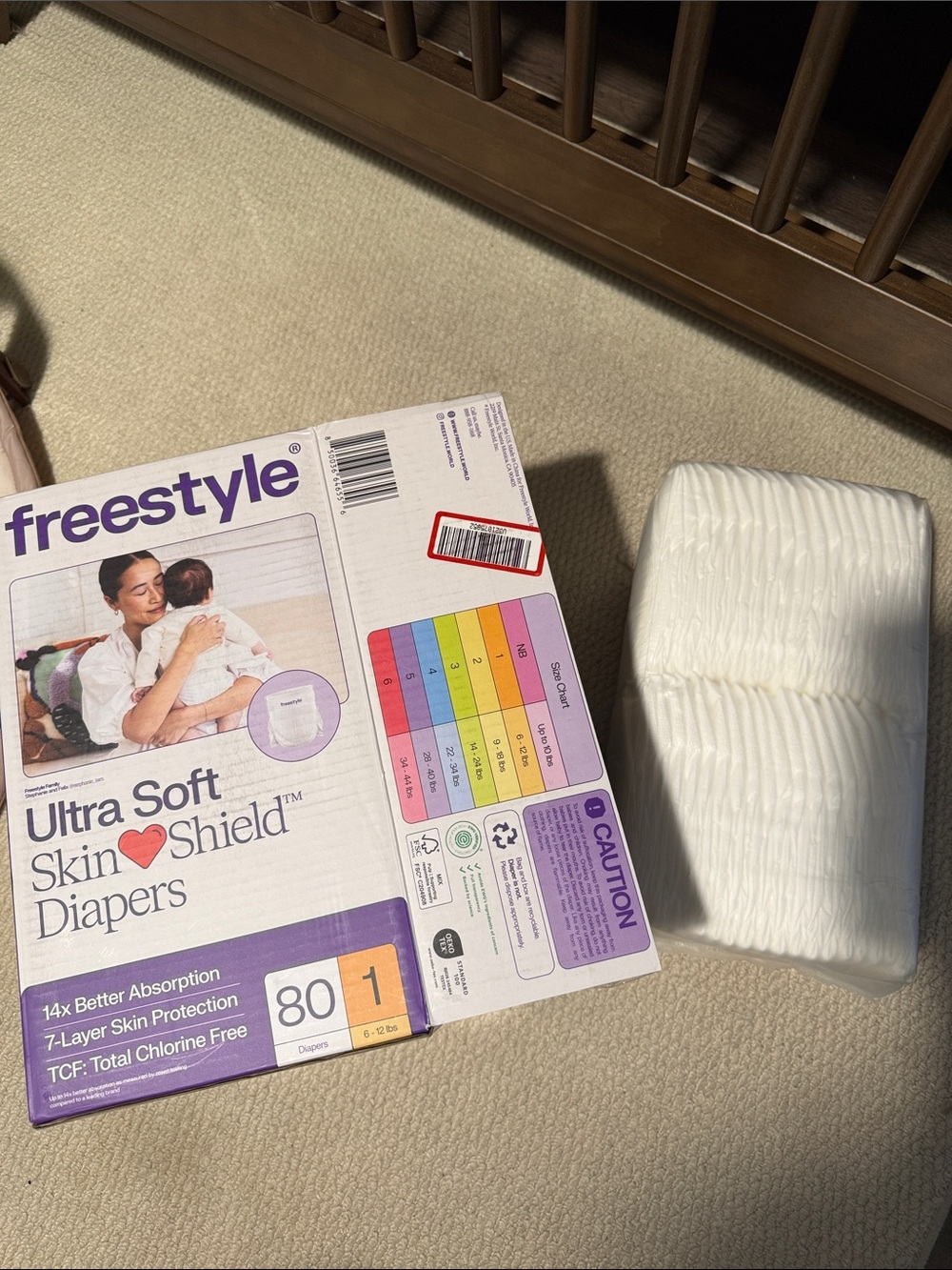 40 ct size 1 freestyle diapers